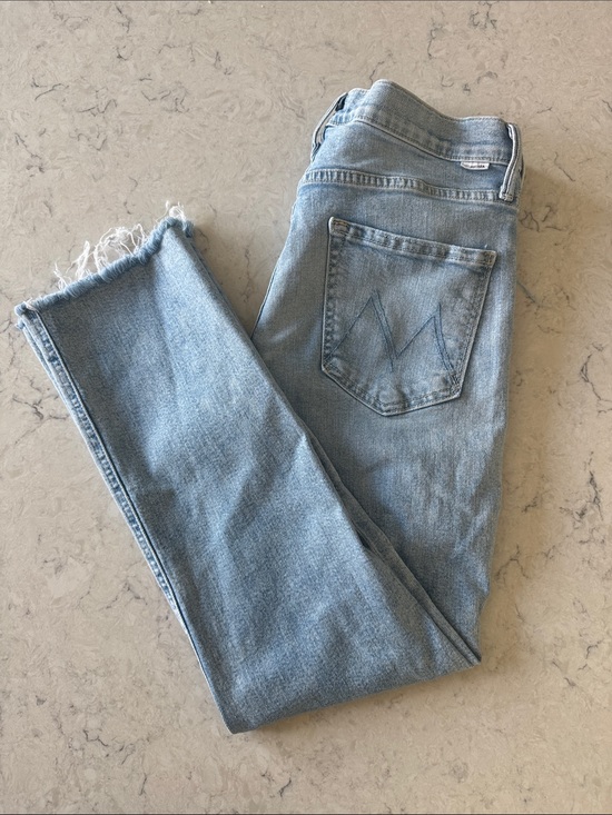 MOTHER Denim - MOTHER denim The Mid Rise Dazzler Ankle Fray Reading By The Pool size 30